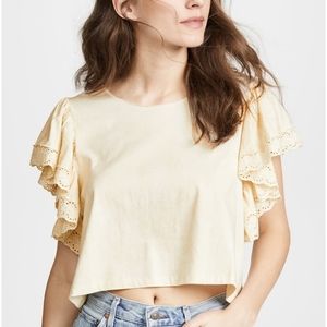 LoveShackFancy Coco CropTee Top Small